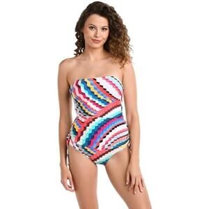 NWT La Blanca Bandeau Tankini Swimsuit Top Size 8